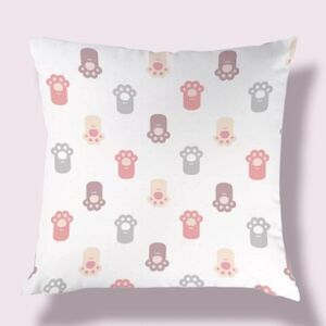 Kitty Cat Paws Print Design Zippered Pillowcase for Accent Pillow